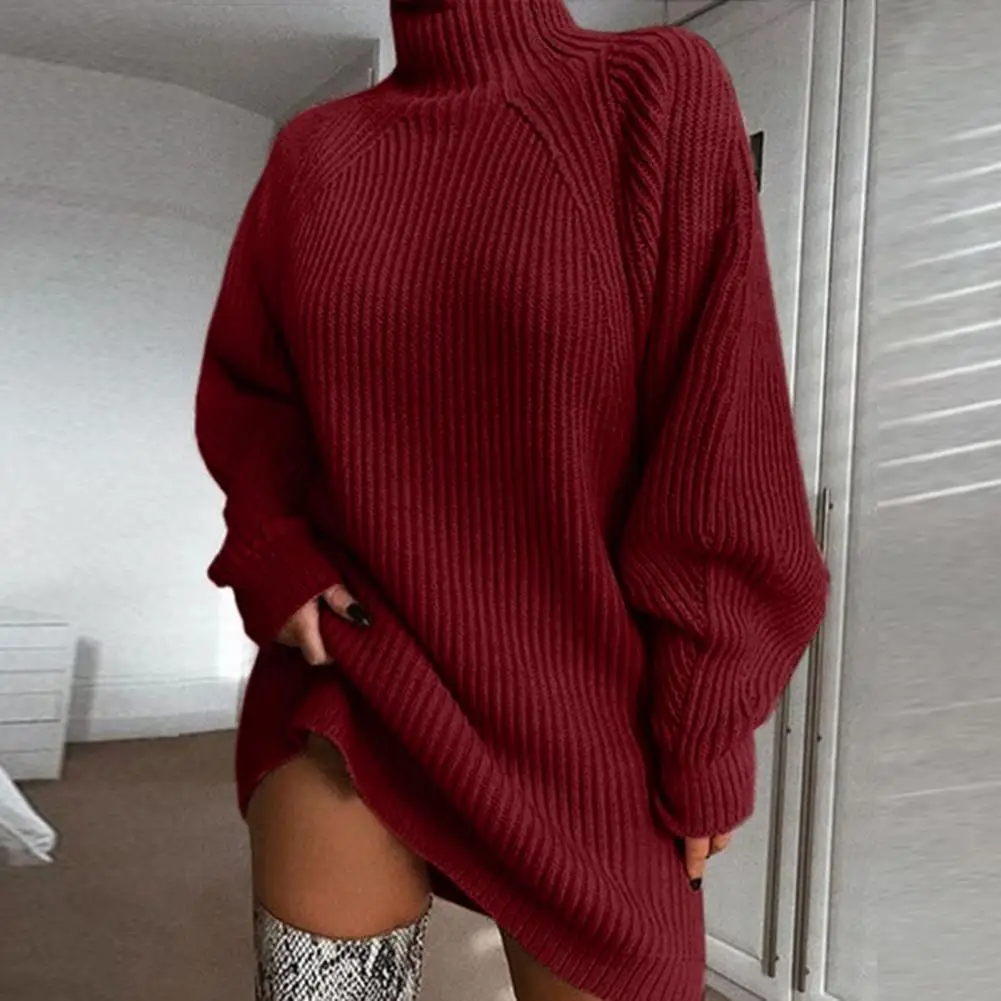 Sweater Dress Women Warm Solid Color Turtleneck Autumn Winter Loose-fitting Knitting Dress for Female Knitwear
Sweater Dress Women Warm Solid Color Turtleneck Autumn Winter Loose-fitting Knitting Dress for Female Knitwear