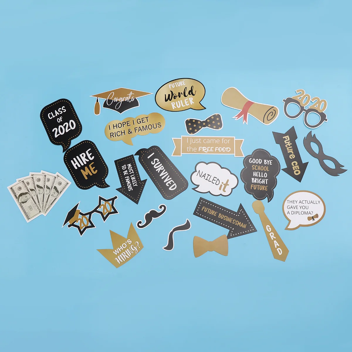 24pcs in 1 Set Grad Party Accessories 2020 Graduation Photography Dress Graduation Photo Booth New Year Photo Booth Props
24pcs in 1 Set Grad Party Accessories 2020 Graduation Photography Dress Graduation Photo Booth New Year Photo Booth Props