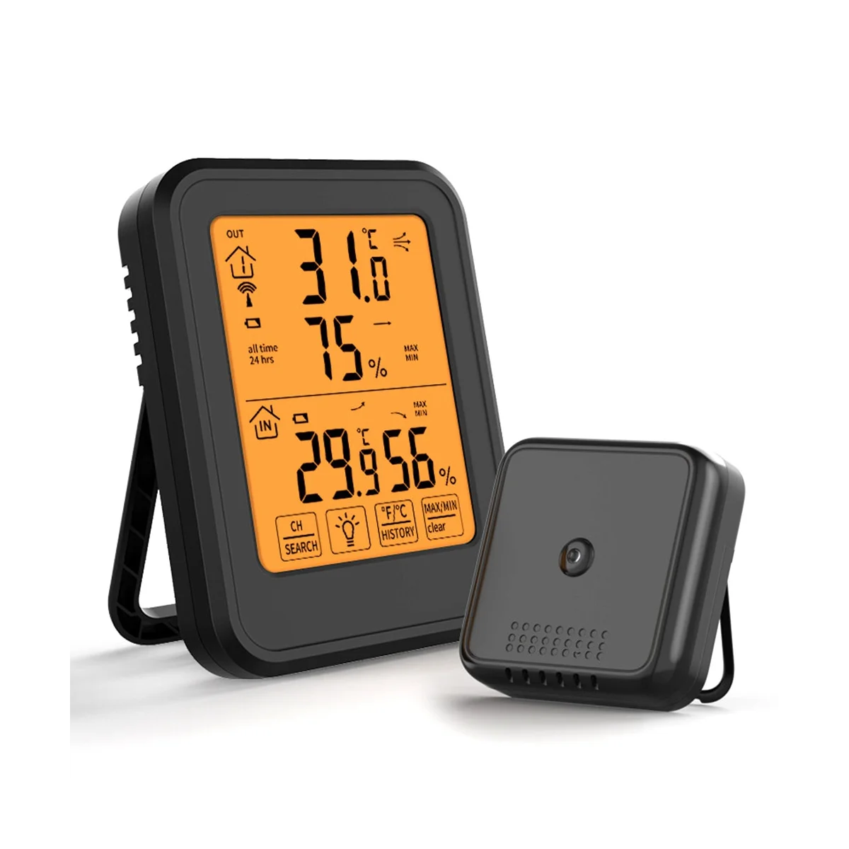 Digital Temperature and Humidity Meter Intelligent Touch Screen LED Temperature Recorder Electronic Hygrometer Black
Digital Temperature and Humidity Meter Intelligent Touch Screen LED Temperature Recorder Electronic Hygrometer Black