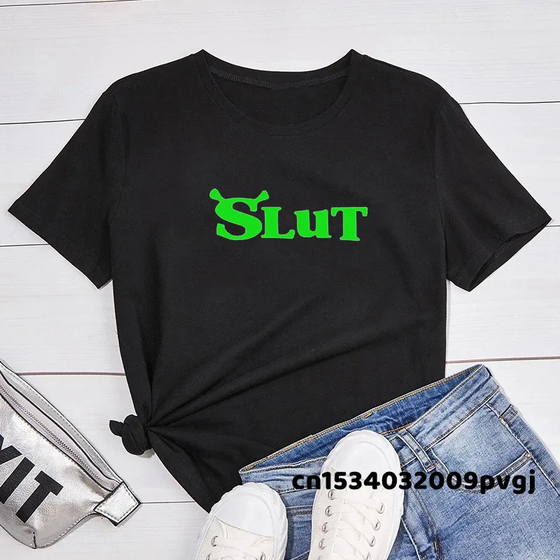 Shrek Slut Tshirt Funny Woman Short Sleeve T-shirts Shrek Lover Cotton Summer Letter Print T Shirt Womens Casual Streetwear
Shrek Slut Tshirt Funny Woman Short Sleeve T-shirts Shrek Lover Cotton Summer Letter Print T Shirt Womens Casual Streetwear