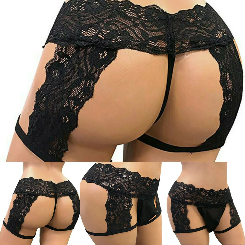 Men Sexy Underwear Fashion Black Lace Double Thong Panties T-Pants Erotic Temptation Briefs See-Through Buttock Hollow Thong NEW
Men Sexy Underwear Fashion Black Lace Double Thong Panties T-Pants Erotic Temptation Briefs See-Through Buttock Hollow Thong NEW