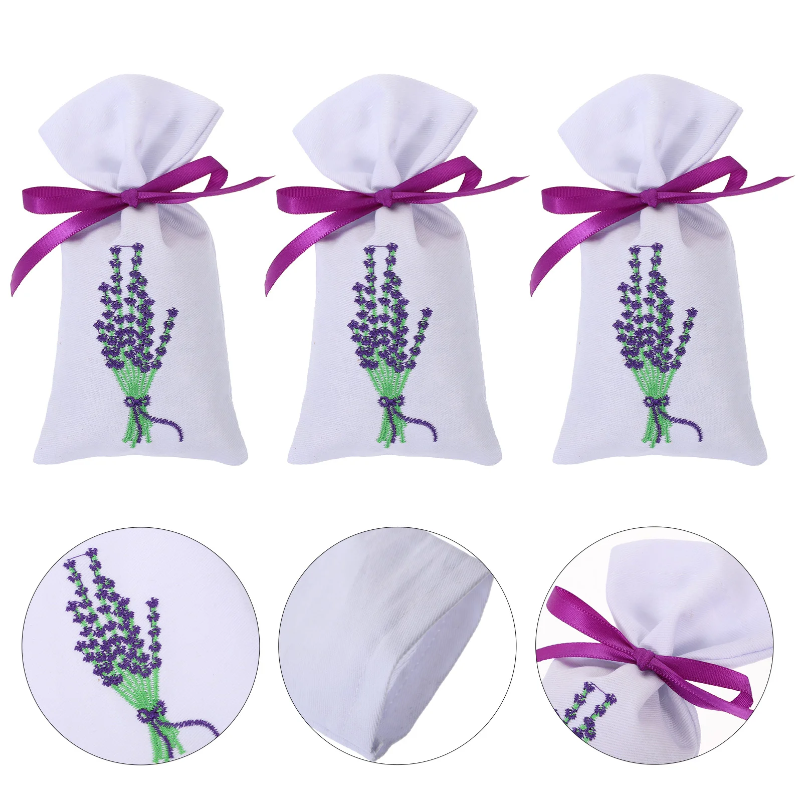 

6 Pcs Wedding Jewelry Candy Case Bag Lavender Perfume Satchel Drawstring Flower