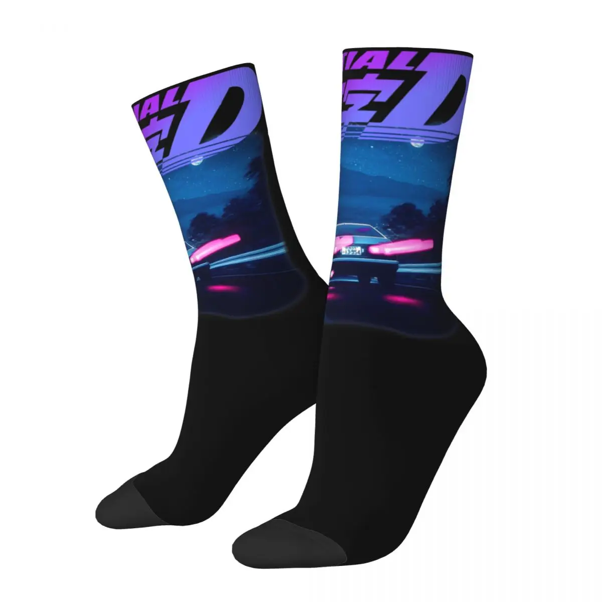 

All Season Hip-hop Unisex Initial D Neon AE86 Socks Takumi Fujiwara Tofu Store Merchandise Skateboard Socks Warm Best Gifts