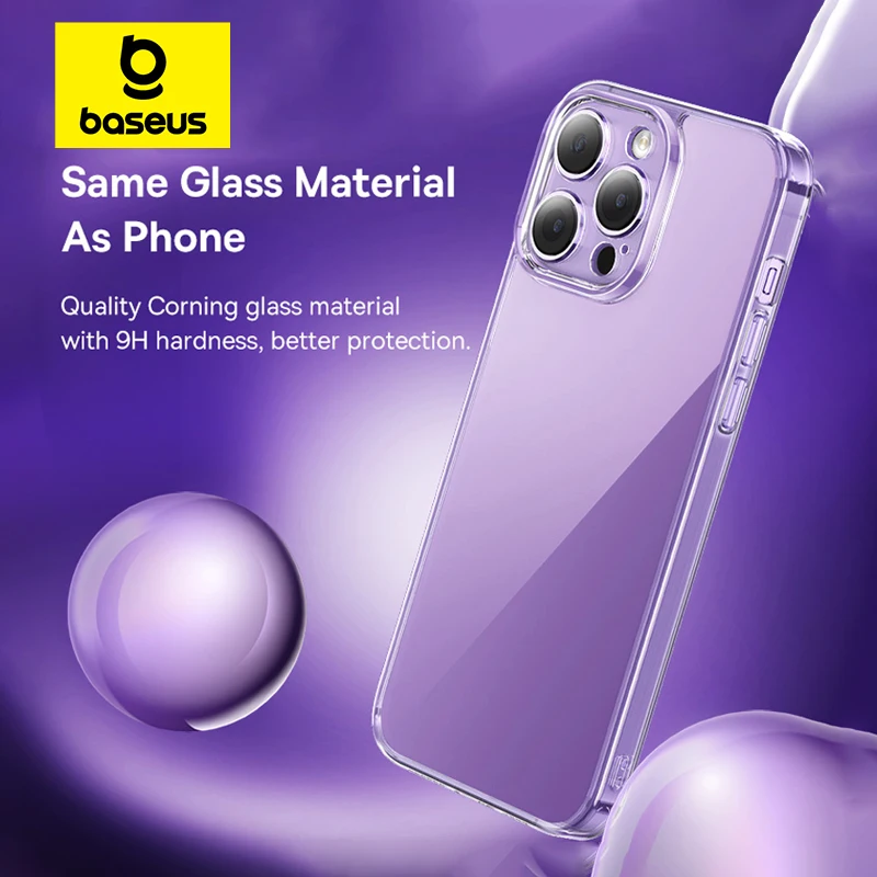 

Baseus Corning Tempered Glass Case for iPhone 14 15 Pro Max Gorilla Glass Case for iPhone 13 12 Pro Plus Clear Glass Thin Case