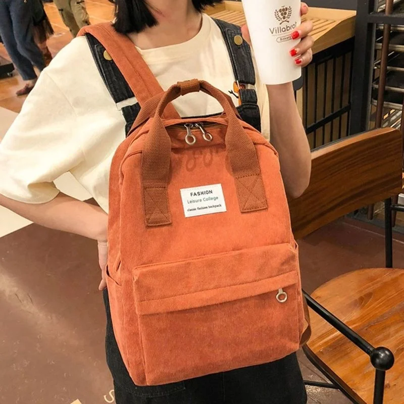 Girl Student Bag Men's And Women's Travel Bag Schoolbag Corduroy Multi-purpose Backpack
Girl Student Bag Men's And Women's Travel Bag Schoolbag Corduroy Multi-purpose Backpack