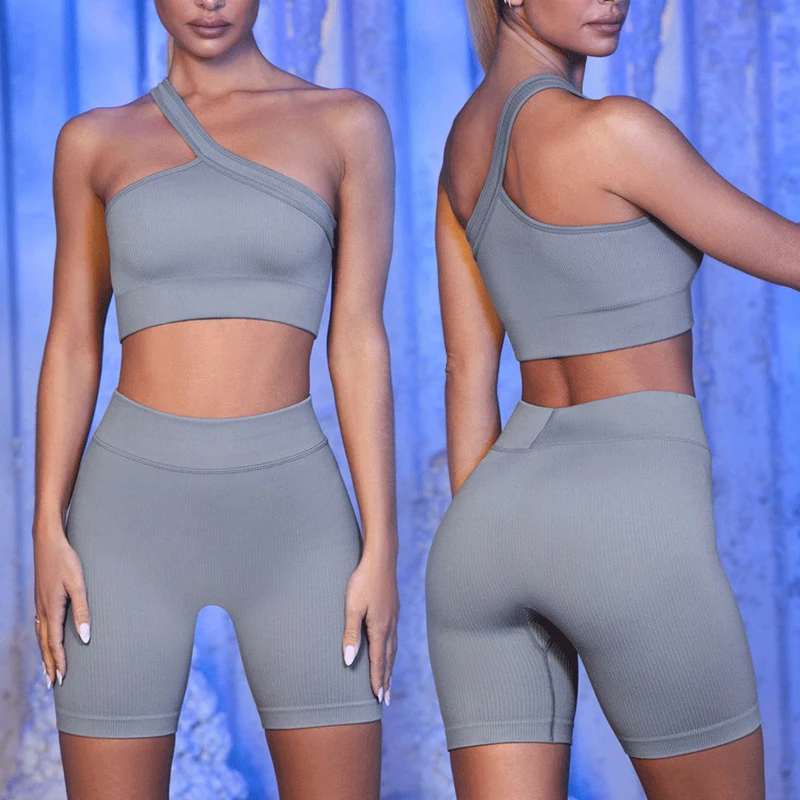 New Seamless Women Sports Suit Fitness Gradient Yoga Set One Shoulder Sports Bra Workout Gym Shorts Running Clothing Sportswear
New Seamless Women Sports Suit Fitness Gradient Yoga Set One Shoulder Sports Bra Workout Gym Shorts Running Clothing Sportswear