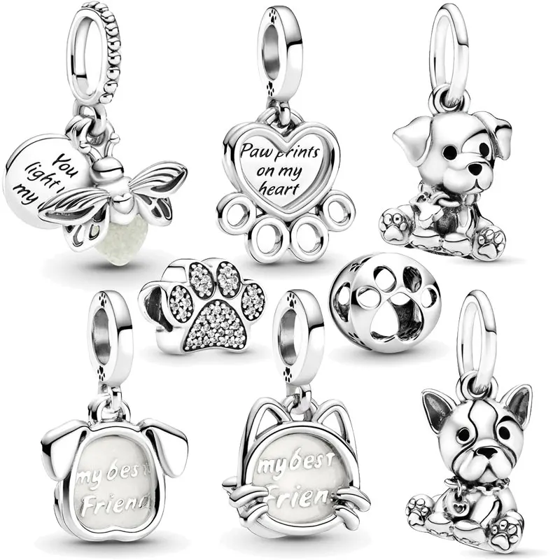 Женские круглые бусины-подвески «Catclaw» из серебра 925 пробы 
Женские круглые бусины-подвески «Catclaw» из серебра 925 пробы