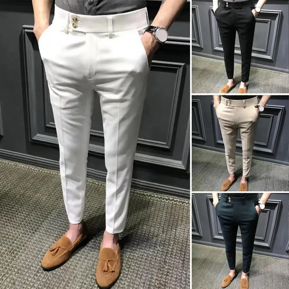 Ninth Fabric Men Ninth Straight Suit Solid Chic Trousers Pattern Pants Soft Buttons Color Trousers
Ninth Fabric Men Ninth Straight Suit Solid Chic Trousers Pattern Pants Soft Buttons Color Trousers