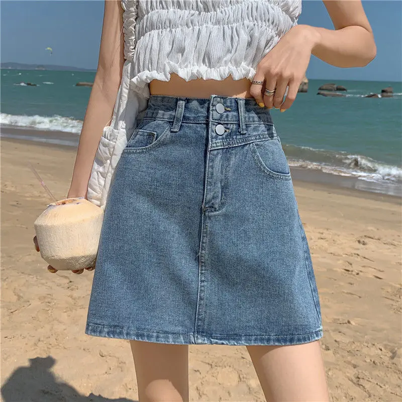 2022 Women Summer New Sexy Denim Mini Skirts Female Fashion High Waist Pockets Skirts Ladies Blue Package Hip Jeans Skirts O169
2022 Women Summer New Sexy Denim Mini Skirts Female Fashion High Waist Pockets Skirts Ladies Blue Package Hip Jeans Skirts O169