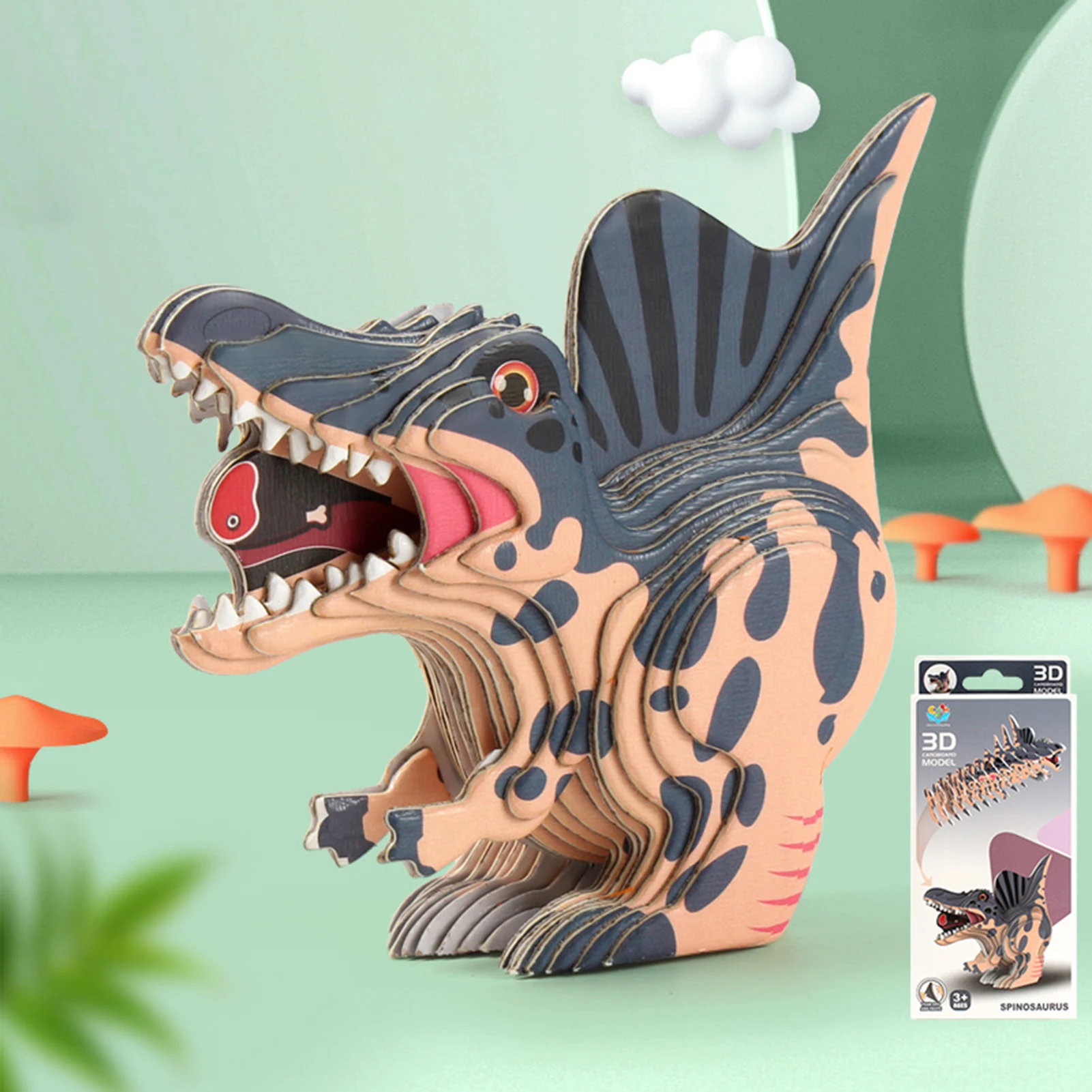 Пазлы-Динозавры детские развивающие 3D бумажные игрушки-головоломки Детская