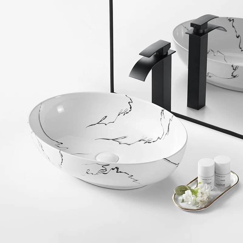 Modern Design Sanitary Ware Art Basin Hand Wash Basin European bathroom Countertop Ceramic handmade Marble texture Sink
Modern Design Sanitary Ware Art Basin Hand Wash Basin European bathroom Countertop Ceramic handmade Marble texture Sink