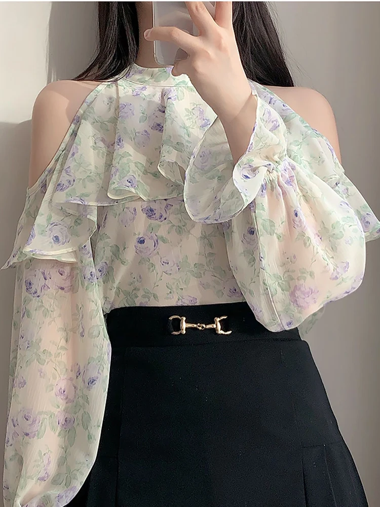 Ruffles Sweet Women Shirts Sexy Off Shoulder Blouse Womens 2022 Spring Summer Print Long Sleeve Top Woman Clothes Blouses Femme
Ruffles Sweet Women Shirts Sexy Off Shoulder Blouse Womens 2022 Spring Summer Print Long Sleeve Top Woman Clothes Blouses Femme