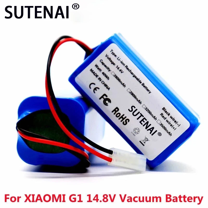 14.8V 2600Mah Rechargeable Li-Ion Battery For Mijia Mi Robot Vacuum-mop Essential G1 Vacuum Cleaner 18650 Batteries
14.8V 2600Mah Rechargeable Li-Ion Battery For Mijia Mi Robot Vacuum-mop Essential G1 Vacuum Cleaner 18650 Batteries