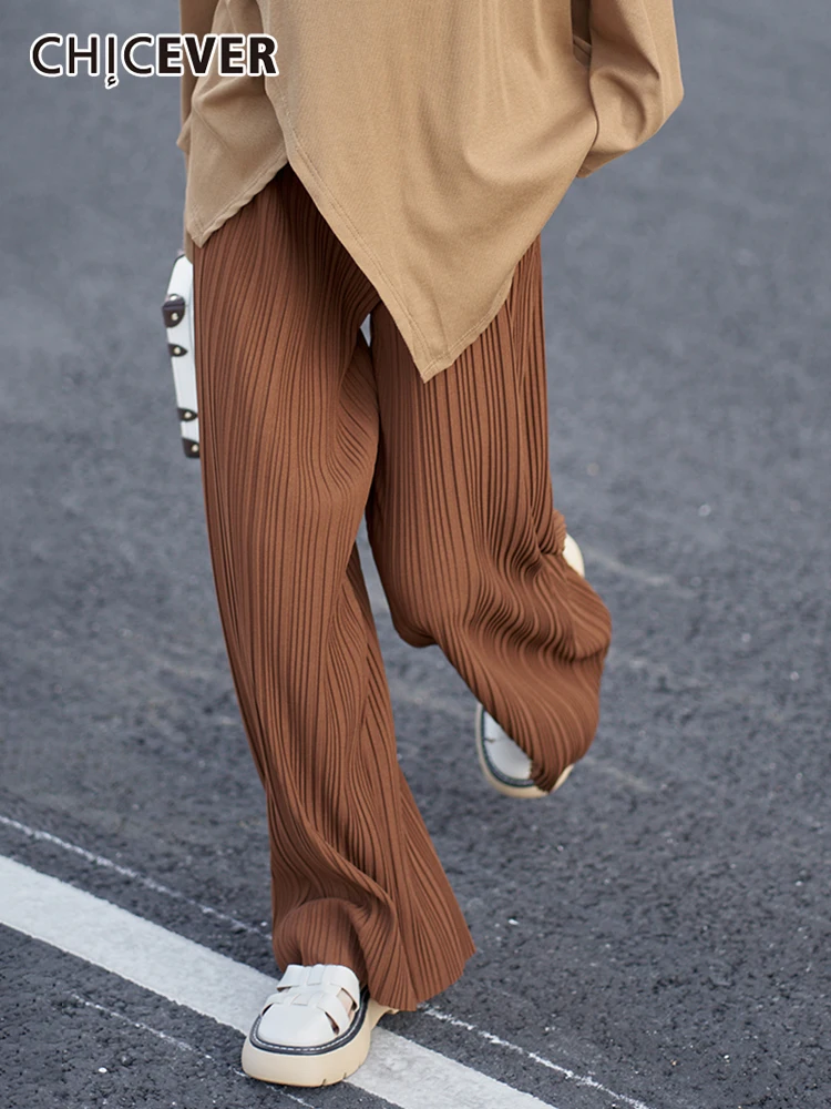 CHICEVER Fold Pleated Pant For Women Elastic Waist Loose Oversize Minimalist Wide Leg Pants Female 2022 Spring Clothing Fashion
CHICEVER Fold Pleated Pant For Women Elastic Waist Loose Oversize Minimalist Wide Leg Pants Female 2022 Spring Clothing Fashion