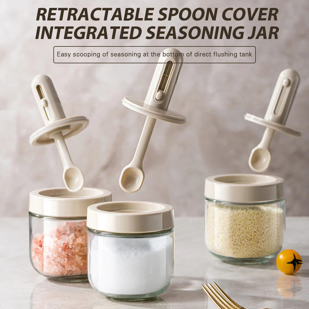 With Spoon Kitchen Condiment Storage Jar Salt Monosodium Glutamate Sugar Packaging Box Storage Tank Glass Bottle Jar Hot Sale
With Spoon Kitchen Condiment Storage Jar Salt Monosodium Glutamate Sugar Packaging Box Storage Tank Glass Bottle Jar Hot Sale
