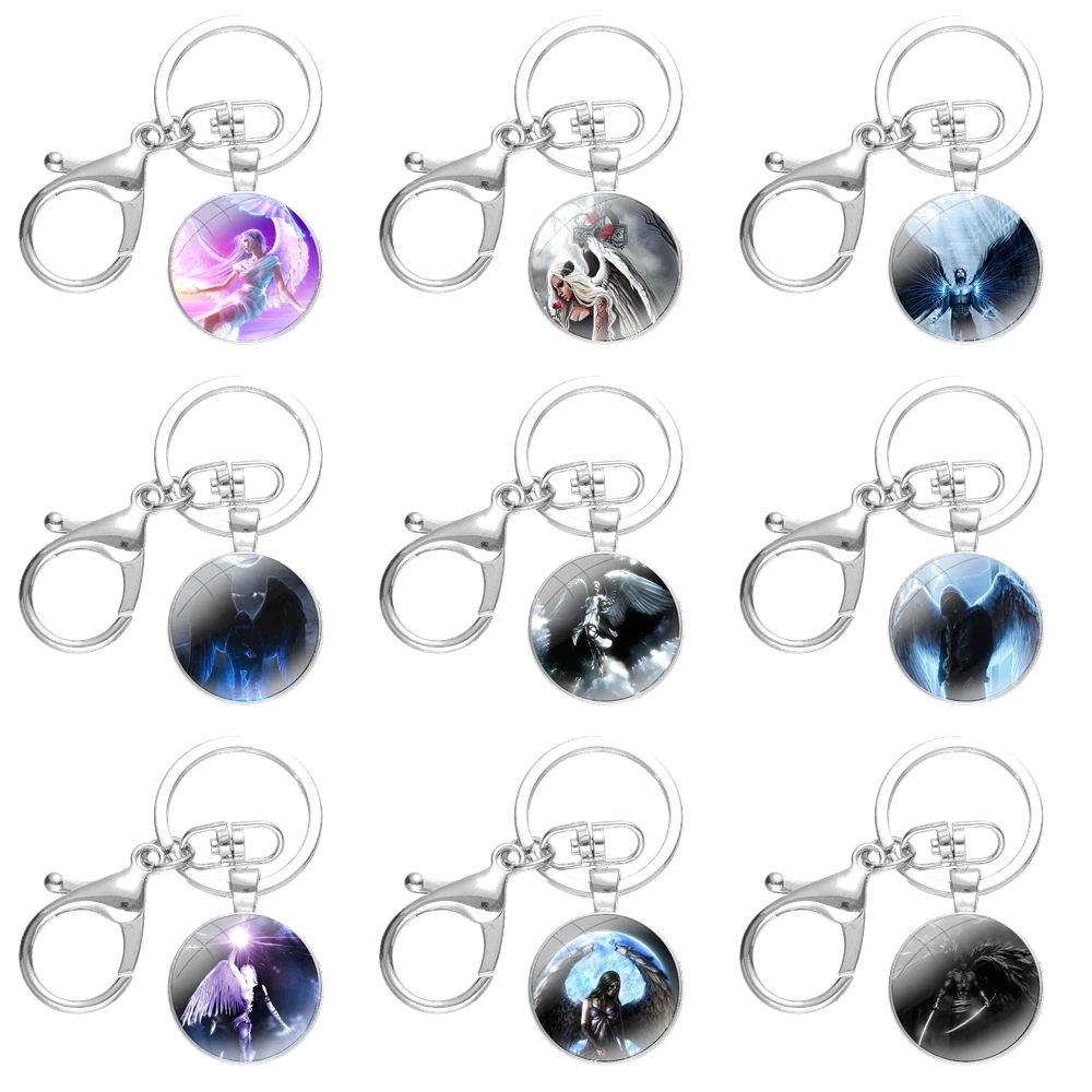 Keychain Handmade Glass Cabochon Key Ring Holder Pendant Key Chains Various wings
Keychain Handmade Glass Cabochon Key Ring Holder Pendant Key Chains Various wings