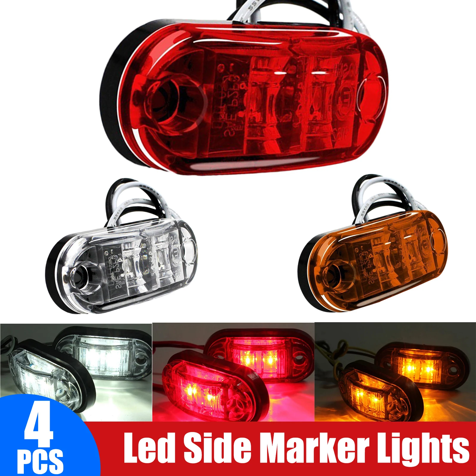 2/4 Pcs Durable Led Side Marker Lights for Trailer Trucks Caravan Side Clearance Marker Light Lamp Led Lorry Amber Red White
2/4 Pcs Durable Led Side Marker Lights for Trailer Trucks Caravan Side Clearance Marker Light Lamp Led Lorry Amber Red White