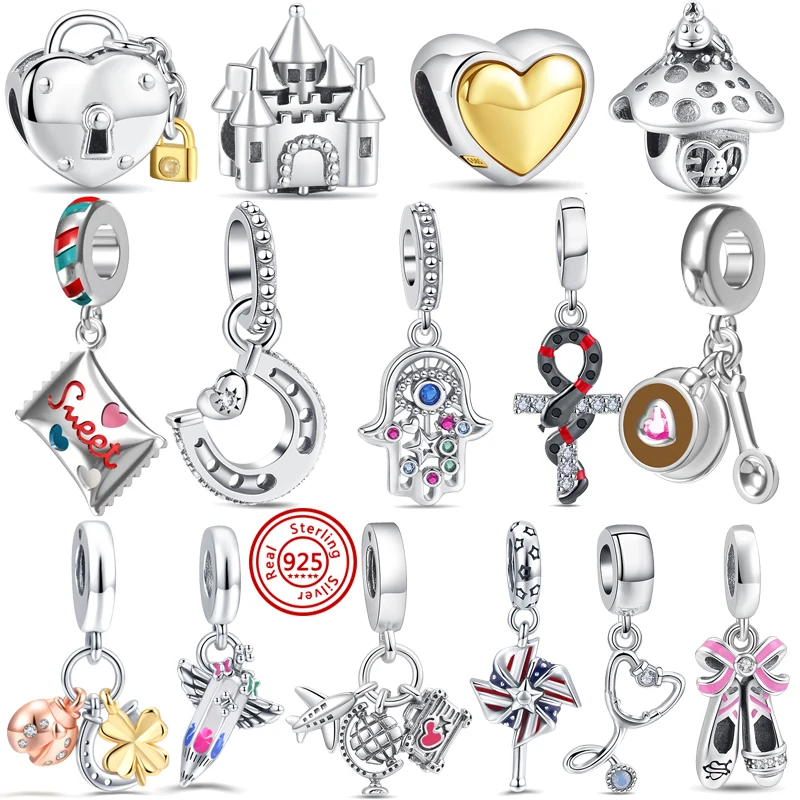 Original Design Charms 925 Silver Horseshoe Four-leaf Clover Bead Pendant Fit Original Pandora Bracelet Making DIY Women Jewelry
Original Design Charms 925 Silver Horseshoe Four-leaf Clover Bead Pendant Fit Original Pandora Bracelet Making DIY Women Jewelry