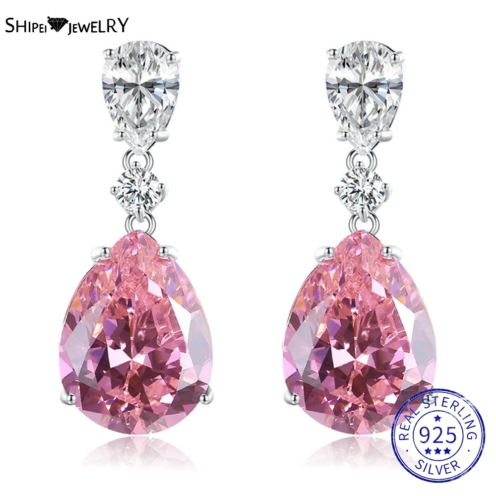 Shipei 925 Sterling Silver Pear Pink Sapphire Created Moissanite Gemstone Wedding Engagement Dangle Earrings Studs Fine Jewelry
Shipei 925 Sterling Silver Pear Pink Sapphire Created Moissanite Gemstone Wedding Engagement Dangle Earrings Studs Fine Jewelry