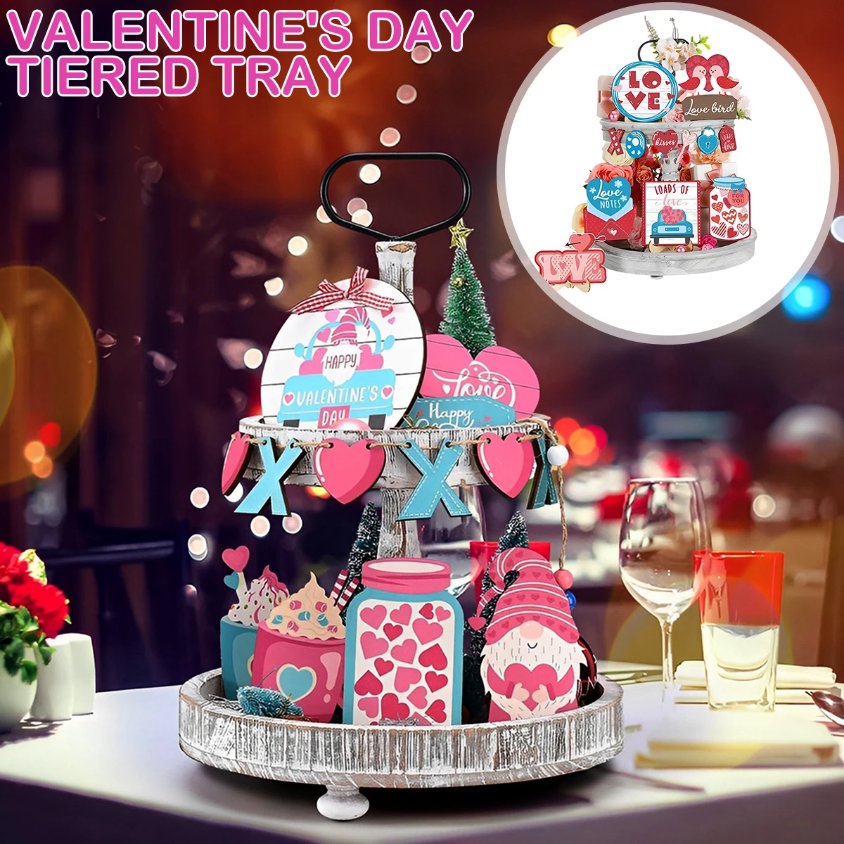 15/16Pcs Valentines Tiered Tray Decoration Kit Wooden Valentines Day Table Sign Decorations Cute Colorful Romantic Table
15/16Pcs Valentines Tiered Tray Decoration Kit Wooden Valentines Day Table Sign Decorations Cute Colorful Romantic Table