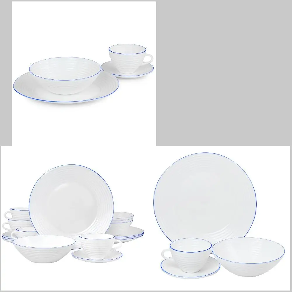 Brand New 16 Piece Opal White Glass Complete Dinnerware Set for 4 People - Fresh & Modern Tableware for Exquisite Dining Experie
Brand New 16 Piece Opal White Glass Complete Dinnerware Set for 4 People - Fresh & Modern Tableware for Exquisite Dining Experie
