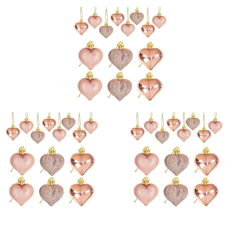 72Pcs Rose Gold Valentine's Day Heart Shaped Ornaments Heart Shaped Baubles Ornaments For Home Tree Hanging Decorations
72Pcs Rose Gold Valentine's Day Heart Shaped Ornaments Heart Shaped Baubles Ornaments For Home Tree Hanging Decorations