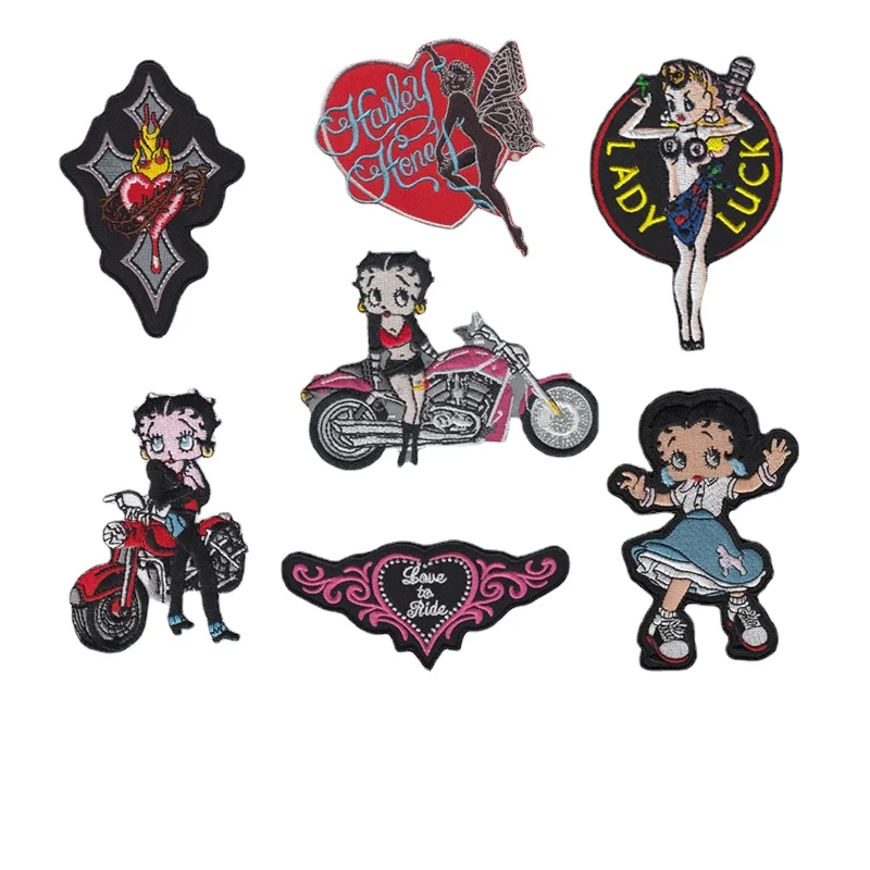 Punk Motor Girl Figure Embroidery Patches Iron on Locomotive Club Badges Lady Luck Emblem Appliques for Jackets Tees DIY Decor
Punk Motor Girl Figure Embroidery Patches Iron on Locomotive Club Badges Lady Luck Emblem Appliques for Jackets Tees DIY Decor
