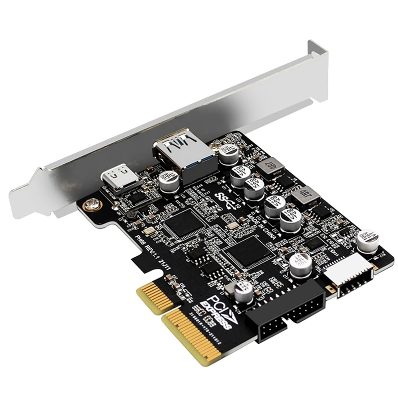 Плата расширения PCIE3.0 на USB A с портом Type-C и 19P/ 20P, плата высокоскоростного адаптера с полным интерфейсом 10 Гбит/с
Плата расширения PCIE3.0 на USB A с портом Type-C и 19P/ 20P, плата высокоскоростного адаптера с полным интерфейсом 10 Гбит/с