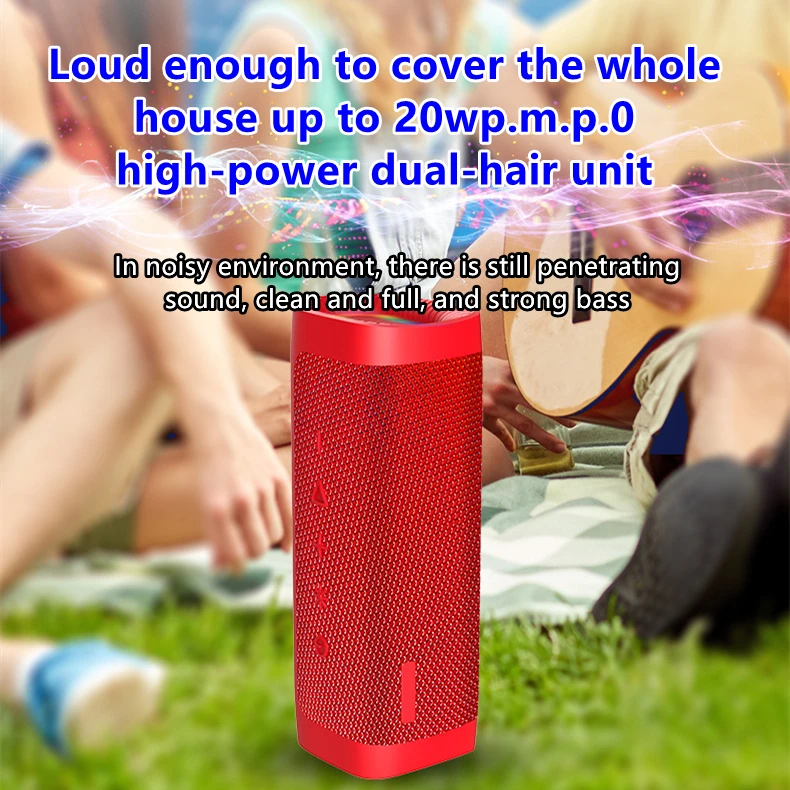 

2022 new wireless bluetooth speaker 20W high power subwoofer high volume outdoor fabric waterproof speaker super long standby