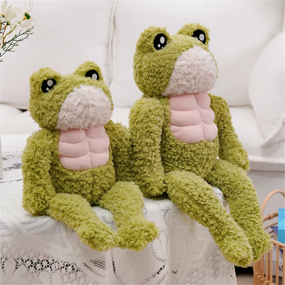 

35/45cm Lovely Frog Plush Toy Soft Stuffed Animal Muscle Frog Plushie Creative Doll Toys for Kids Girls Birthday Gifts Decor