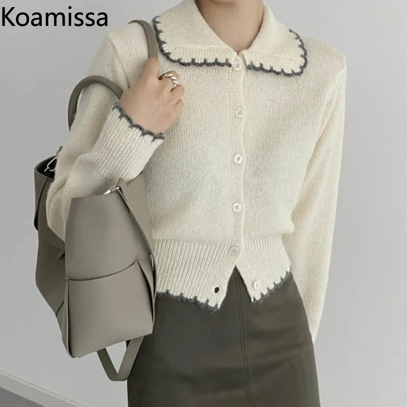Koamissa Women Casual Loose Cardigan Spring Fall 2022 All Match Sweater Turn Down Collar Kroean Single Breasted Cropped Kardigan
Koamissa Women Casual Loose Cardigan Spring Fall 2022 All Match Sweater Turn Down Collar Kroean Single Breasted Cropped Kardigan