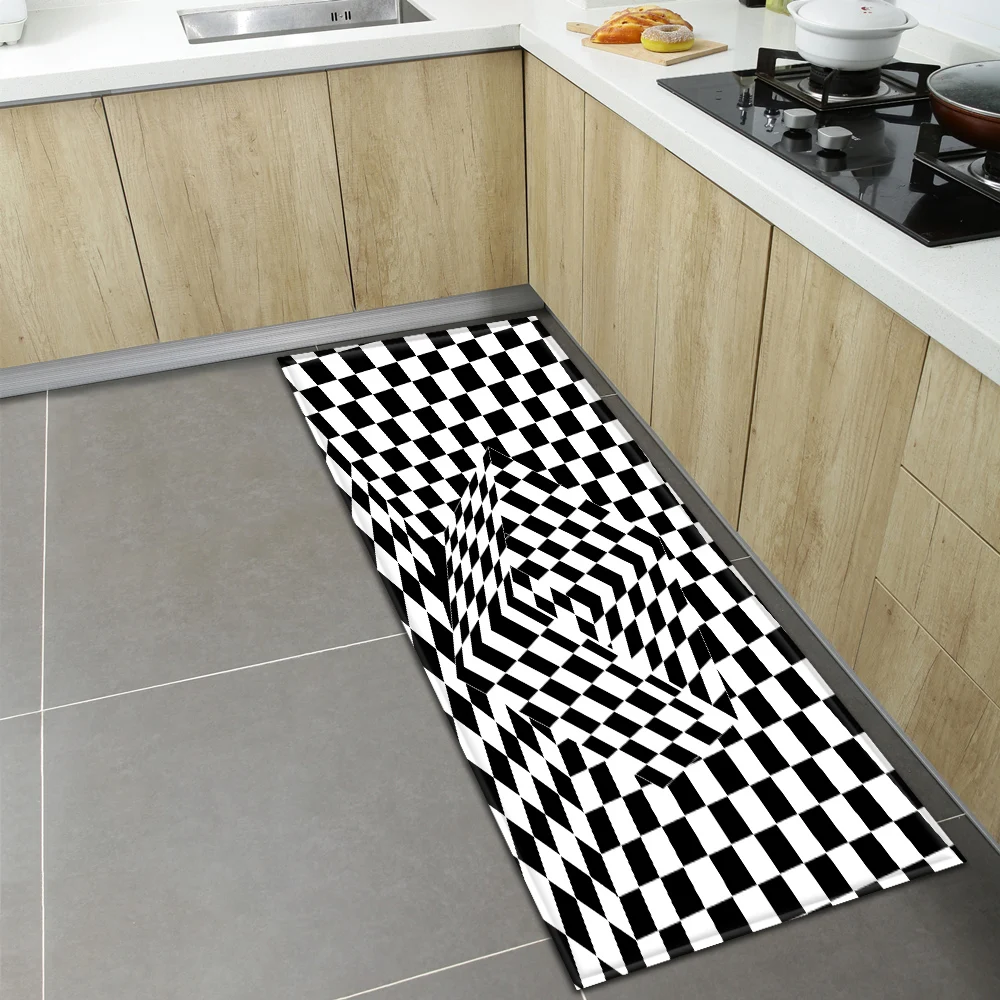 3D Plaid Pattern Kitchen Rug Felt Material Bedroom Rectangle Anti-slip Carpet House for Kitchen Entrance Doormat Alfombra Baño 
3D Plaid Pattern Kitchen Rug Felt Material Bedroom Rectangle Anti-slip Carpet House for Kitchen Entrance Doormat Alfombra Baño