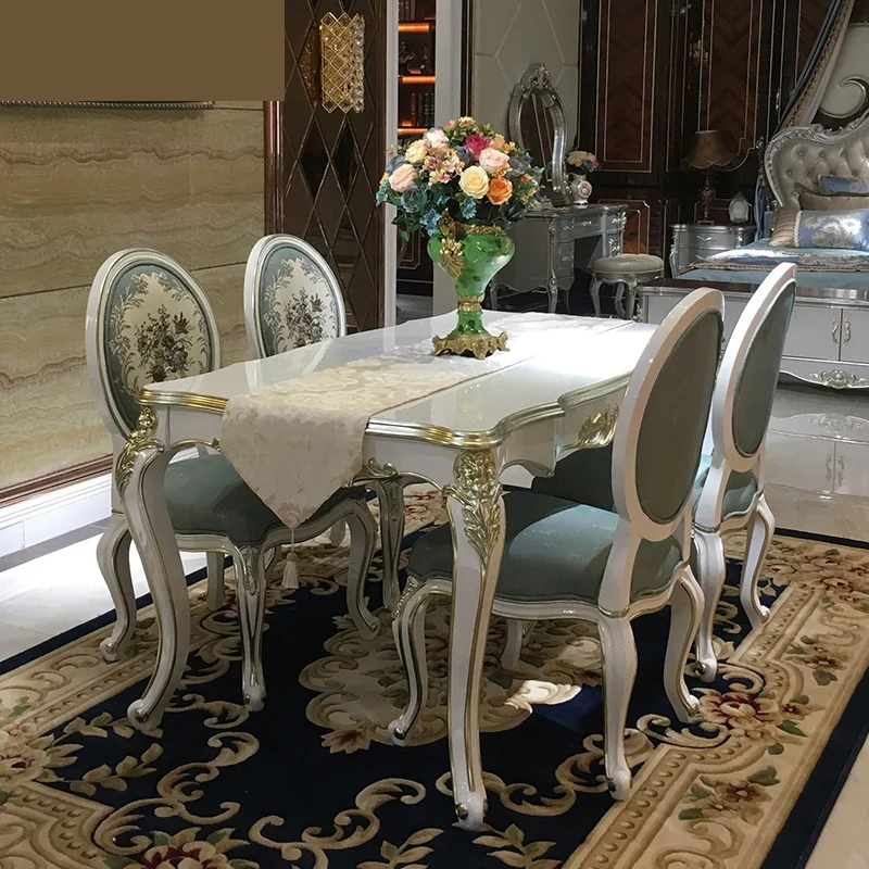 European style dining table and chair combination white simple small house rectangular cloth art dining table and chair supporti
European style dining table and chair combination white simple small house rectangular cloth art dining table and chair supporti