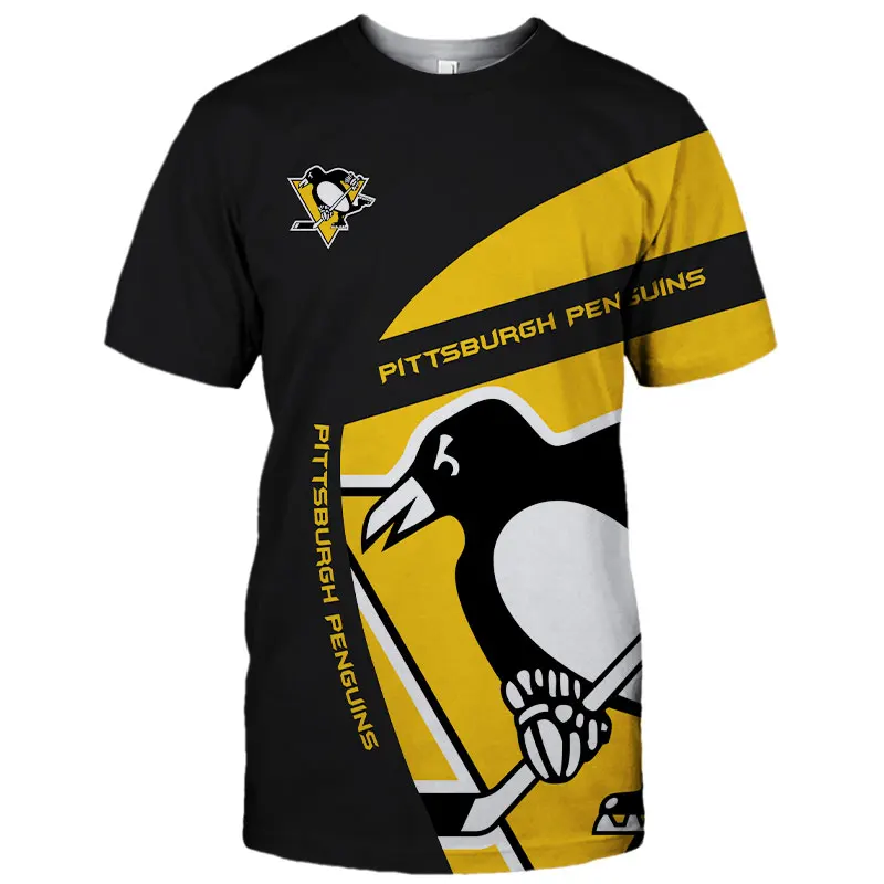Summer Casual Tops Pittsburgh Men's Fashion Black Yellow Stitching Cute Animal Print Penguins T-shirts
Summer Casual Tops Pittsburgh Men's Fashion Black Yellow Stitching Cute Animal Print Penguins T-shirts