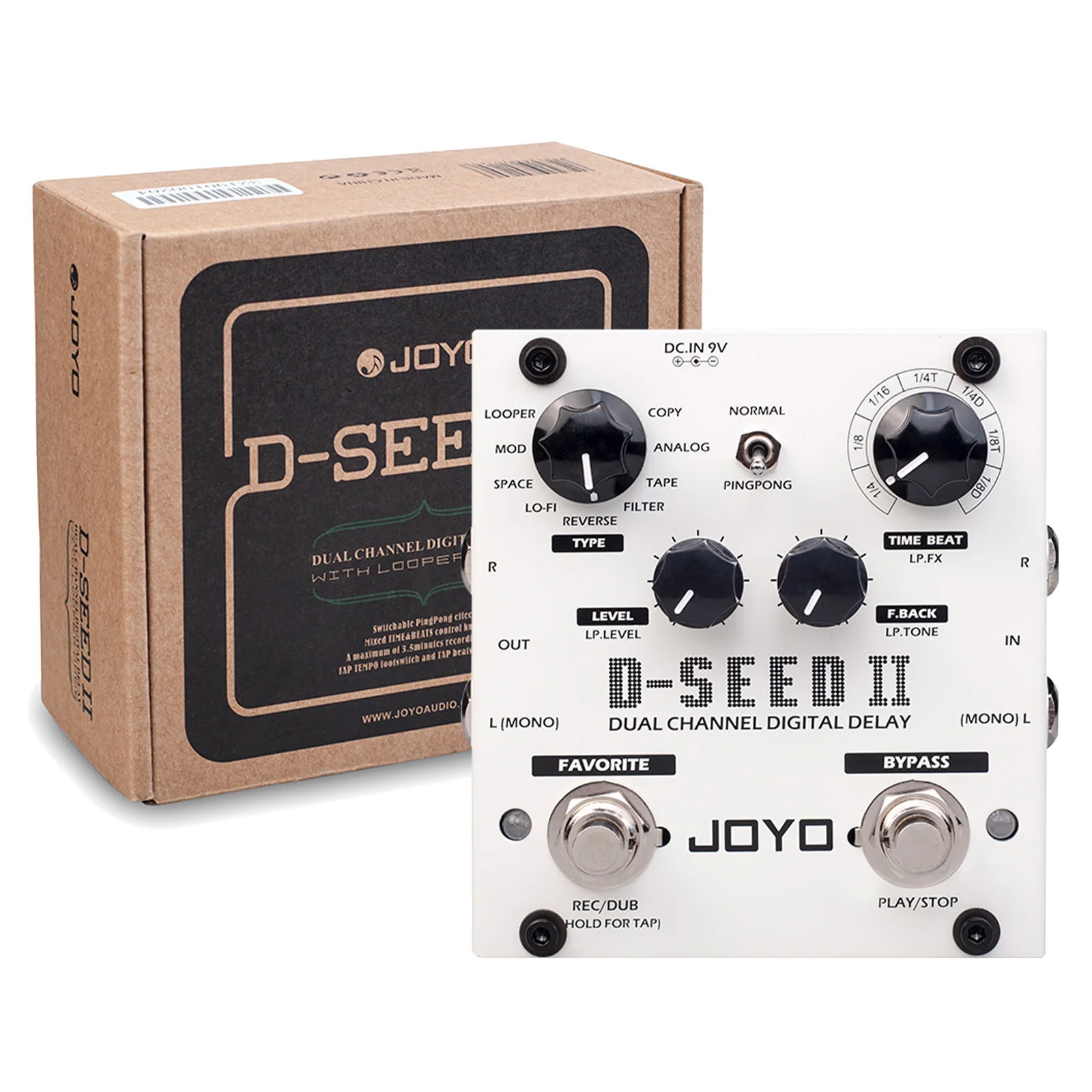 

Joyo d-seed digital delay guitar effect Channel 8 Delay Modes Stereo Looper Function Multi Effect Pedal for Electric Guitar