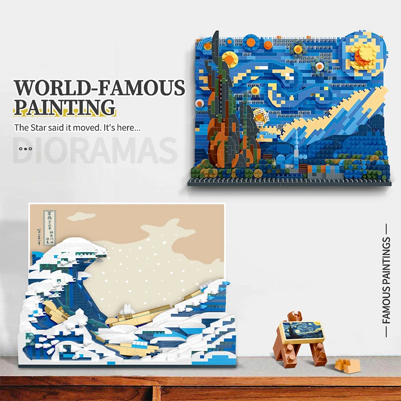 The Starry Night 3D Blocks, MOC Art Painting Vincent Van Gogh Building Blocks, Kanagawa Model Puzzle Toys Children Gifts
The Starry Night 3D Blocks, MOC Art Painting Vincent Van Gogh Building Blocks, Kanagawa Model Puzzle Toys Children Gifts