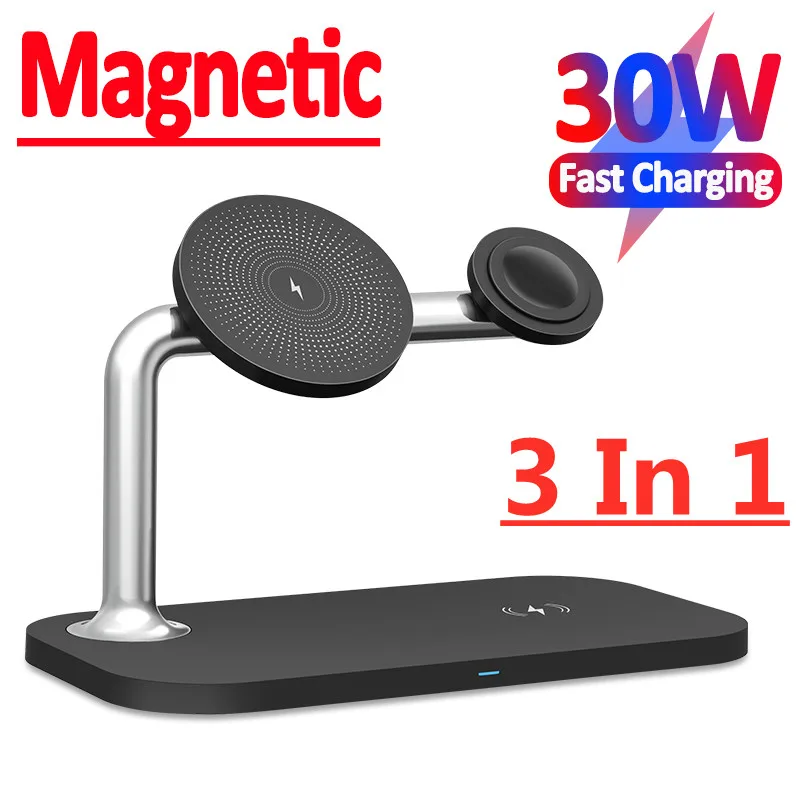 30W 3 in 1 Magnetic Wireless Charger Stand For / 13 12 Pro Max a-pple Watch Macsafe Qi Fast Charging for Headphones Electronic
30W 3 in 1 Magnetic Wireless Charger Stand For / 13 12 Pro Max a-pple Watch Macsafe Qi Fast Charging for Headphones Electronic
