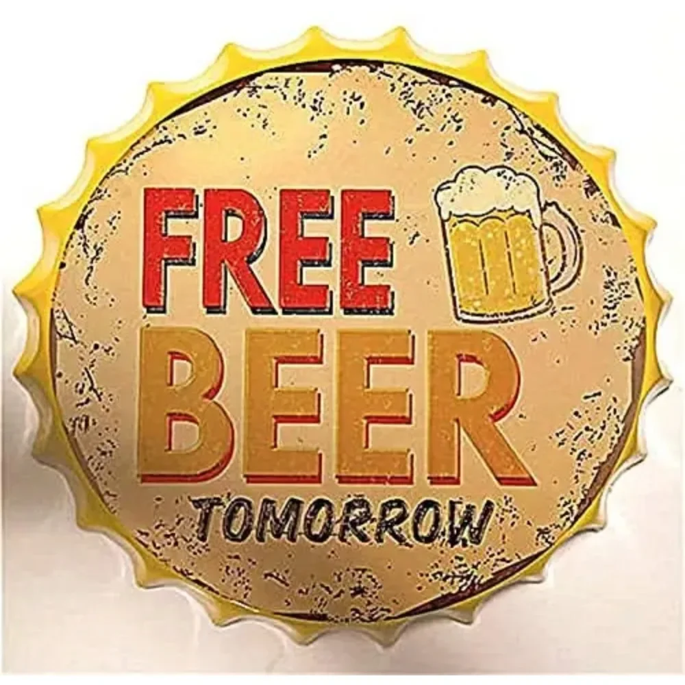 

Royal Tin Sign Bottle Cap Metal Tin Sign Refreshing Cold Beer Drink Diameter Round Metal Signs for Home