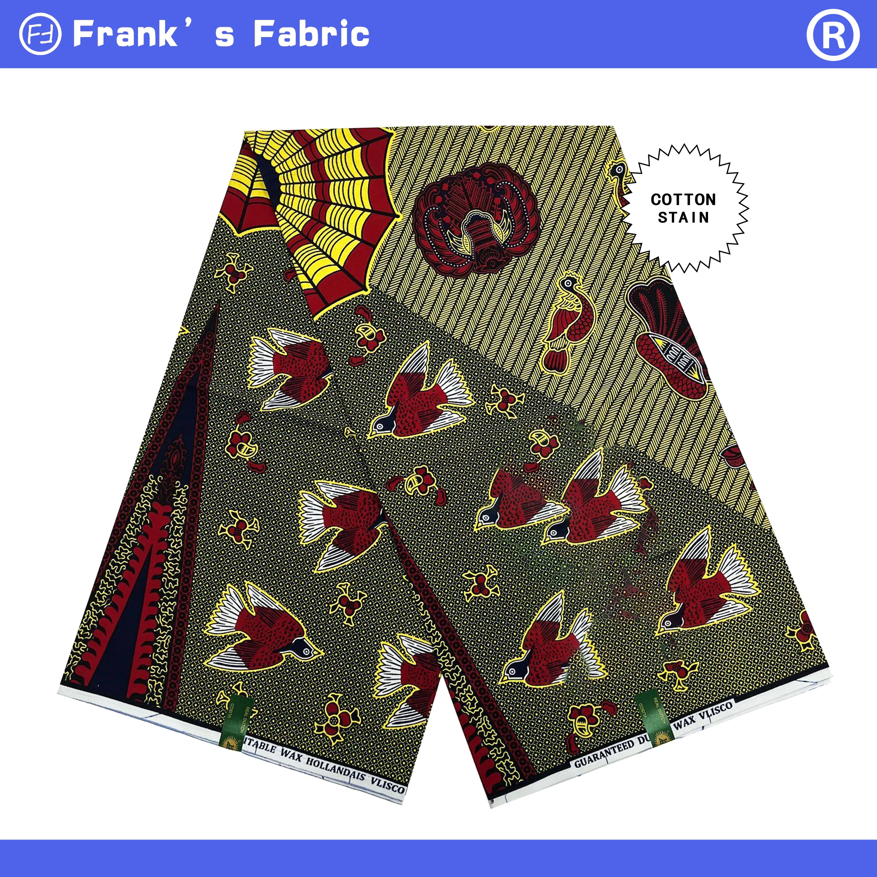 100%Original African Dye Printed Fabric Material For Clothes Genuine 6 Yards Real Wax Ankara Hollandais Wax Block Cotton Fabric
100%Original African Dye Printed Fabric Material For Clothes Genuine 6 Yards Real Wax Ankara Hollandais Wax Block Cotton Fabric