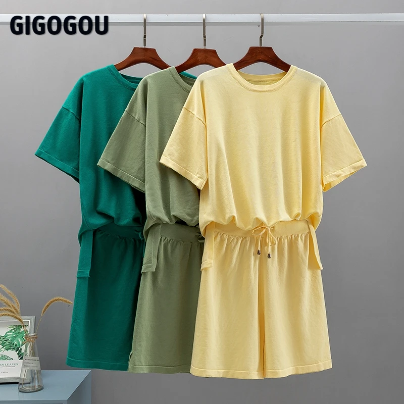Женский трикотажный костюм GIGOGOU, свободный костюм из двух предметов, футболка большого размера на весну и лето
Женский трикотажный костюм GIGOGOU, свободный костюм из двух предметов, футболка большого размера на весну и лето