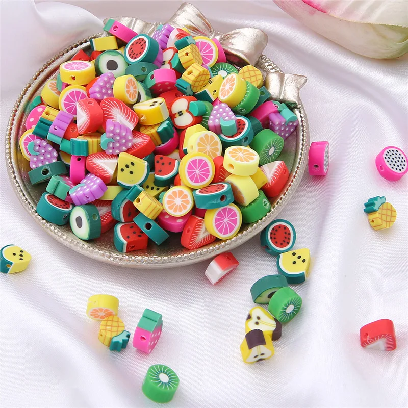 30pcs/Lot Mixed Colors Fruit Shape Clay Spacer Beads Polymer Clay Beads For Jewelry Making DIY Handmade Accessories 
30pcs/Lot Mixed Colors Fruit Shape Clay Spacer Beads Polymer Clay Beads For Jewelry Making DIY Handmade Accessories
