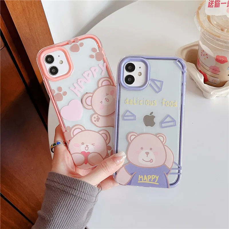 3 in 1 Cute Cartoon Bear Phone Cases For iPhone 13 12 11 Pro XS MAX XR 8 7 6S Plus Case Soft Tpu Cover PC Lens Frame
3 in 1 Cute Cartoon Bear Phone Cases For iPhone 13 12 11 Pro XS MAX XR 8 7 6S Plus Case Soft Tpu Cover PC Lens Frame