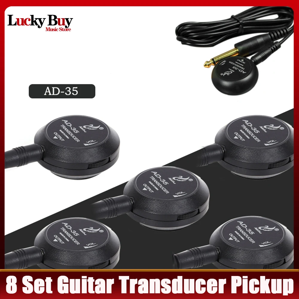 

8Set Adeline AD-35 Mini Sound Pick-up Piezo Transducer Stick Pickup for Acoustic Guitar ukulele Violin Viola Cello Banjo