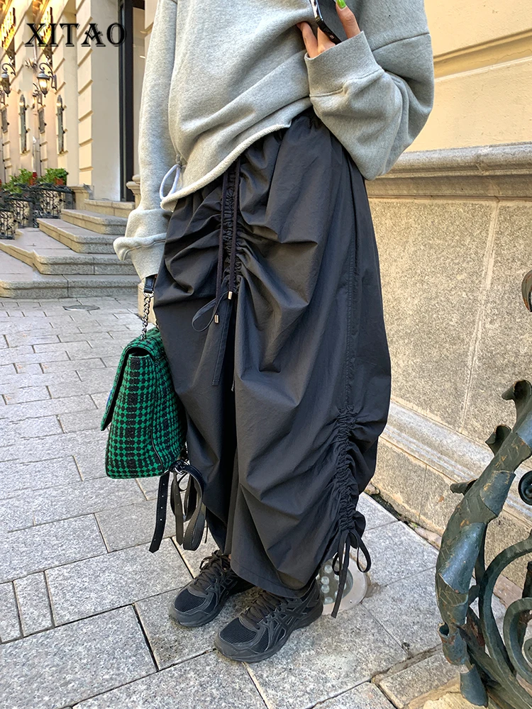XITAO Fashion Draw String Folds Skirt Solid Color Personality Street Trendy Women Lacing Skirt Autumn New All-match WLD8948
XITAO Fashion Draw String Folds Skirt Solid Color Personality Street Trendy Women Lacing Skirt Autumn New All-match WLD8948