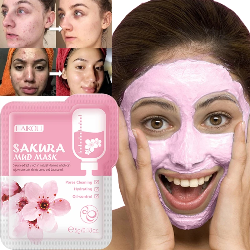 

1/3/5pcs Cherry Mud Face Mask Anti Aging Acne Treatment Whitening Cleansing Moisturizing Oil Control Mask Clay Facial Skin Care