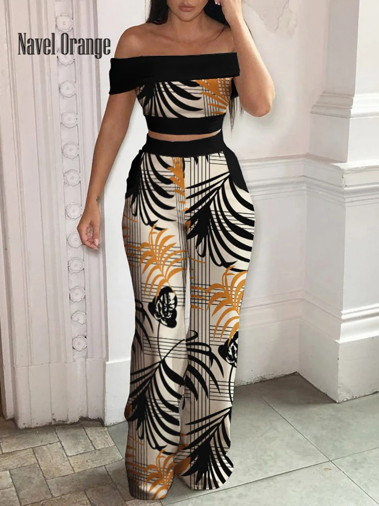 New Pocket Office Lady 2022 Women Outfit Short Top Wide Leg Pants Slash Neck Ladies Matching Set Summer Slim Printing Streetwear
New Pocket Office Lady 2022 Women Outfit Short Top Wide Leg Pants Slash Neck Ladies Matching Set Summer Slim Printing Streetwear