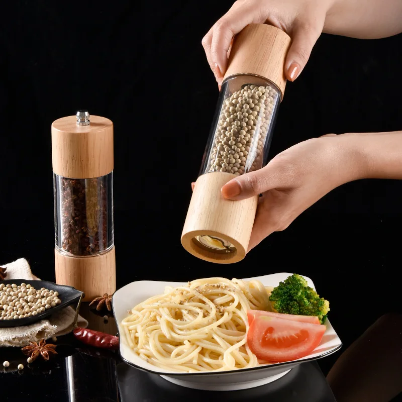 

1Pc Manual Salt Pepper Mill Grinder Wood Seasoning Muller Cooking Tools Kitchen Accessories Cookware Spice Milling Gadget