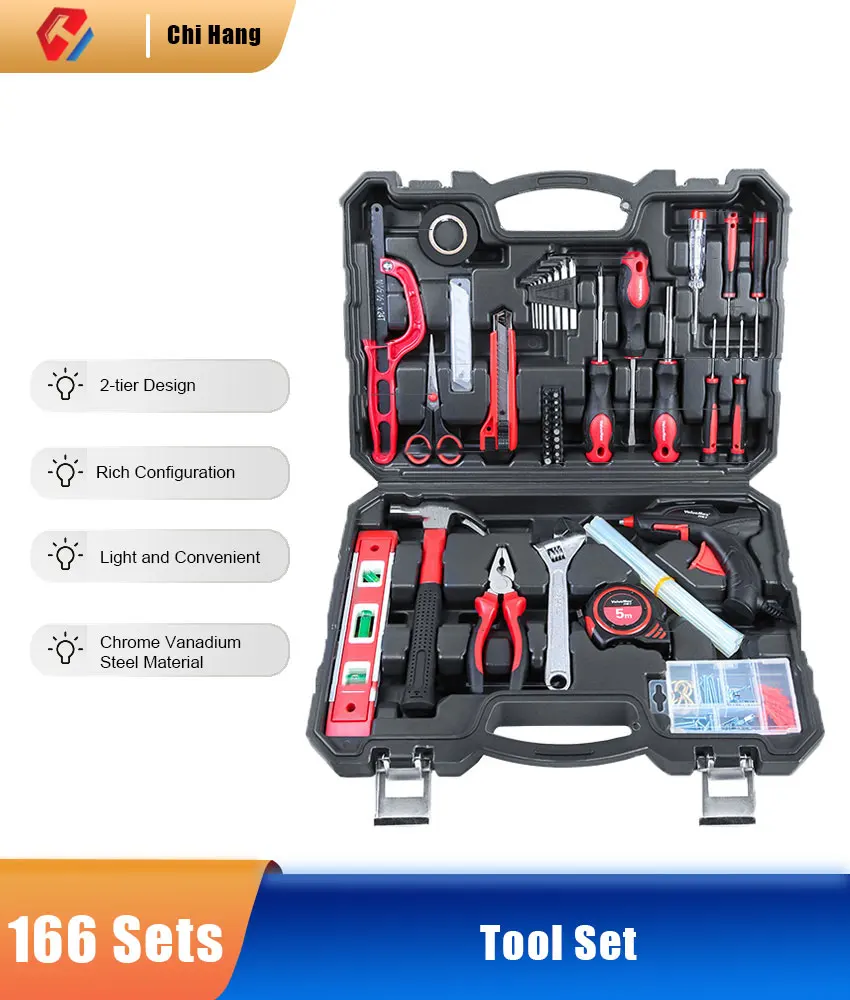 166 Sets Of Multifunctional Woodworking Electrician Household Electric Drill Tool Set Hardware Tool Set Repair Tool Box
166 Sets Of Multifunctional Woodworking Electrician Household Electric Drill Tool Set Hardware Tool Set Repair Tool Box