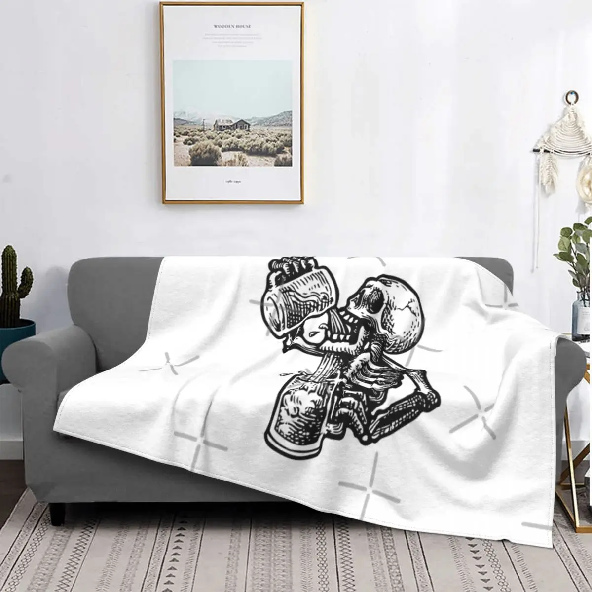 

Manta de calavera Drunk, colcha para cama, sofá cama a cuadros, Sudadera con capucha de Anime, toalla de playa de lujo