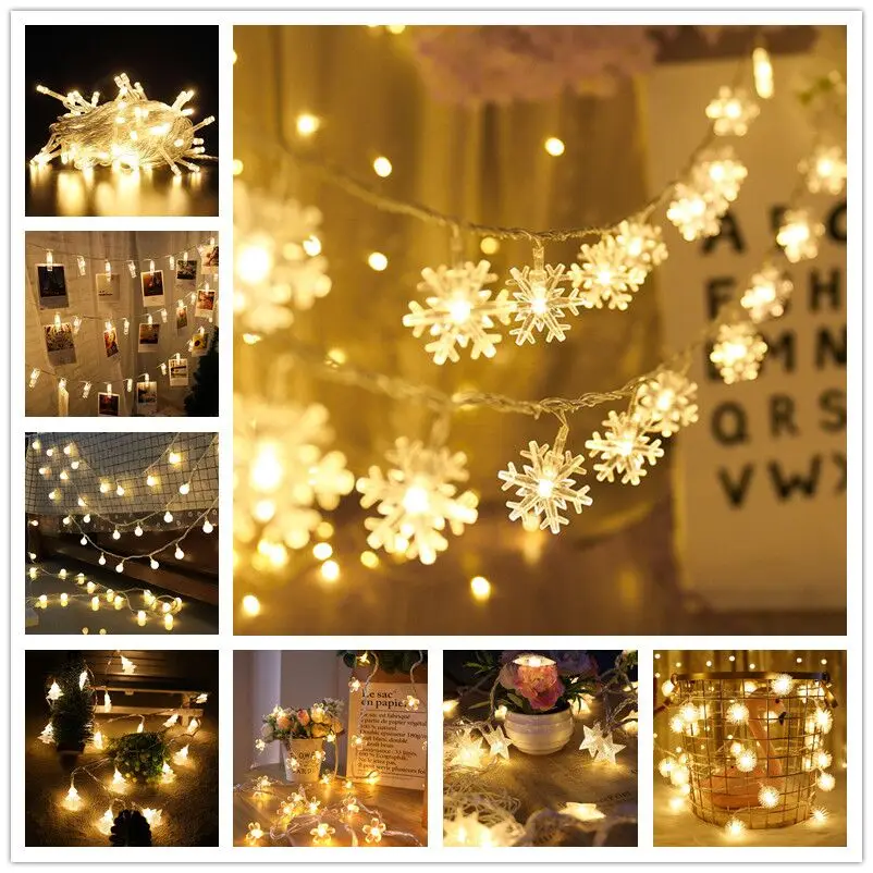 Snowflake Christmas Fairy Lights Ornaments 2/3/6m Christmas Decorations for Home 2021Xmas Tree Decorations Navidad New Year 2022
Snowflake Christmas Fairy Lights Ornaments 2/3/6m Christmas Decorations for Home 2021Xmas Tree Decorations Navidad New Year 2022